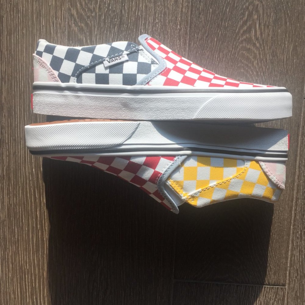 VANS Asher multicolor checkerboard slip-on shoes - Picture 2 of 5